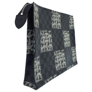 Louis Vuitton Graphite Damier Pochette Black Clutch Voyage Bag